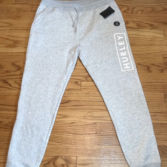HURLEY light heather gray reflective Sweatpants Ne - Picture 3 of 5